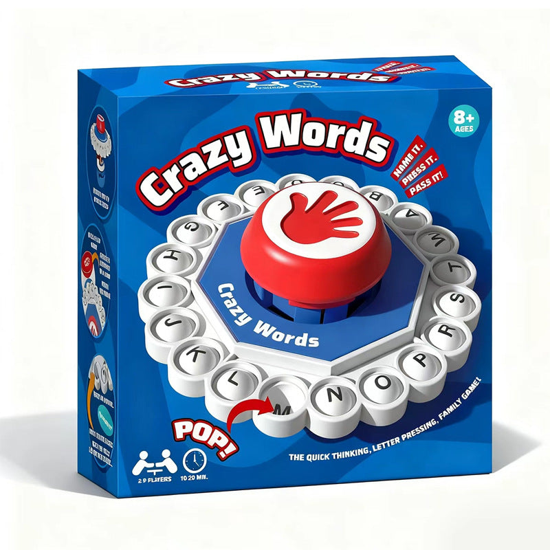 Letter Word Press Board Game Fast-Paced Family Party Game Toy