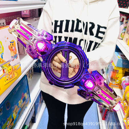 Fire Spinning Sword Double-Edged Lightsaber Double-Headed Retractable Rotating Cool Luminous Sound Effect Laser Sword Toy For Boys And Children
