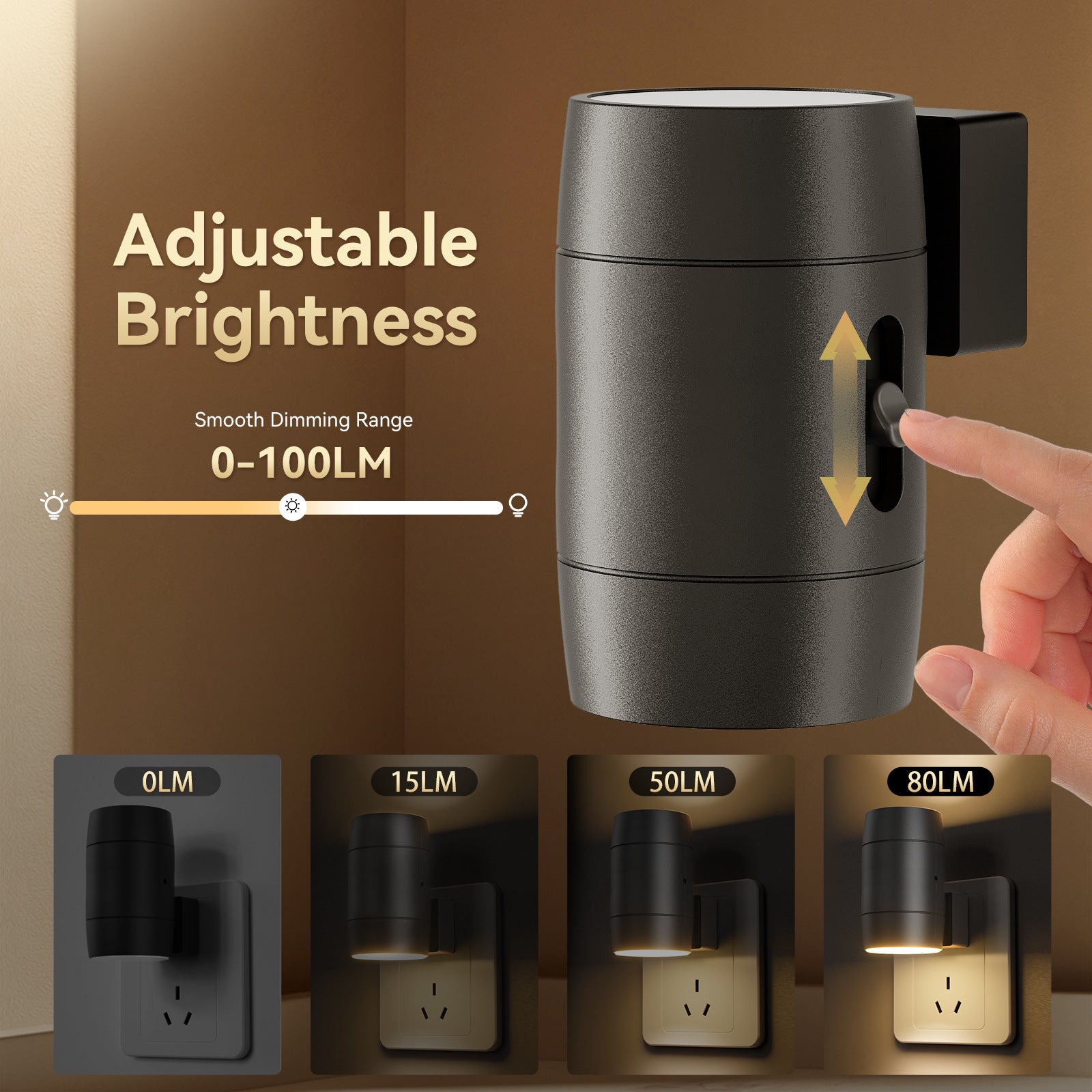 In-line Adjustable Brightness Rotatable Plug-in Light Induction Night Light Corridor Living Room Bedroom Atmosphere