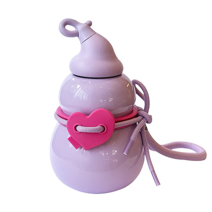 Gourd Thermos Cup For Girls With Good Looks New Large-Capacity Straw Water Kettle Student Cup 316 Stainless Steel