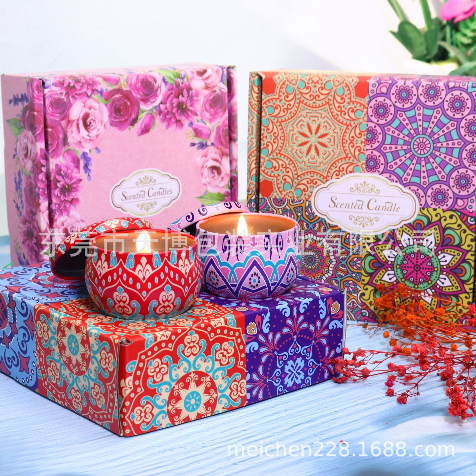 Wax Dried Flower Scented Candle Wedding Gift Eternal Flower Fragrance Long-lasting Plant Essential Oil Scented Candle