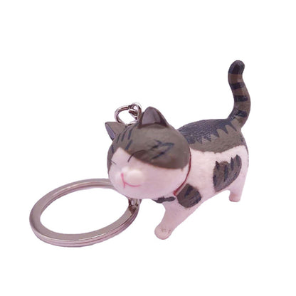 Creative New Vinyl Cartoon Kitten Key Chain Cat Pet Shop Gift Accessories Bag Car Key Chain