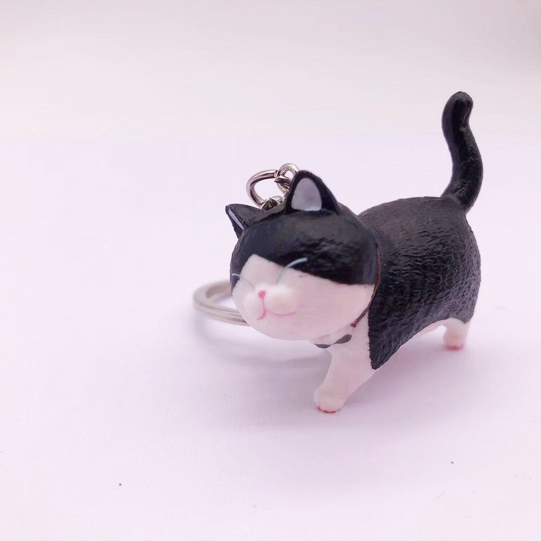 Creative New Vinyl Cartoon Kitten Key Chain Cat Pet Shop Gift Accessories Bag Car Key Chain