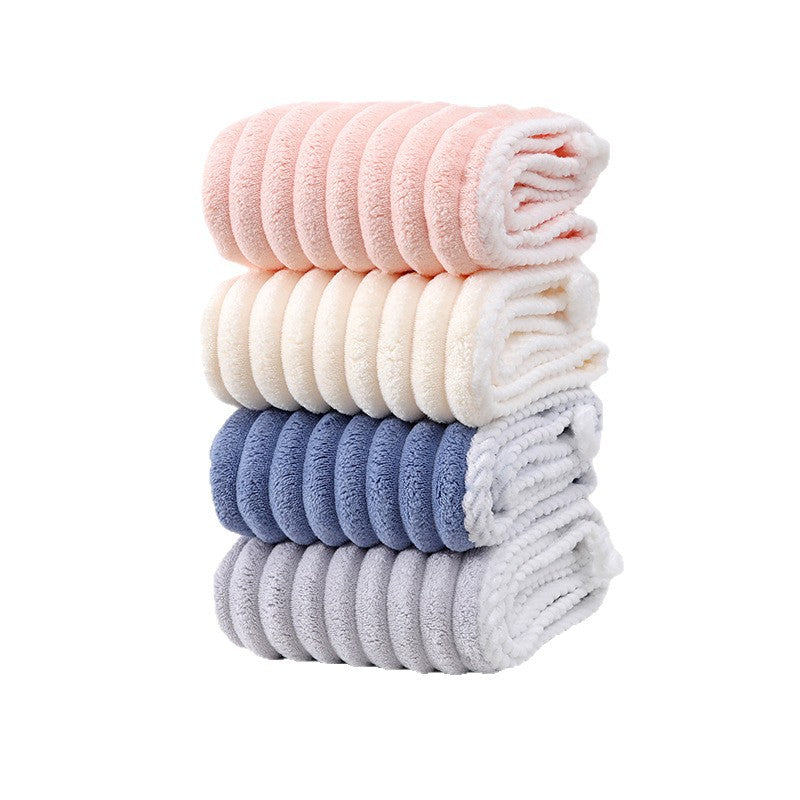 Hair Drying Cap For Women, Double-Layer Thickened Strong Absorbent Turban, Student Dormitory Coral Velvet Blow-Free Shower Cap, Hair Drying Towel