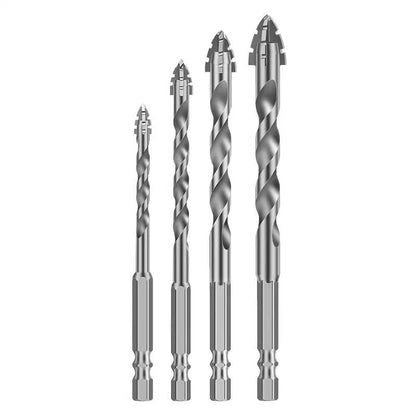 Upgraded Super-Hard Tungsten Steel Sawtooth Opening Eccentric Drill Bit Hand Electric Drill Cross Hexagonal Handle Concrete Glass Full Ceramic Tile