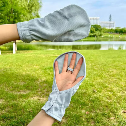Summer Horseshoe Short Driving Sun Protection Gloves Outdoor Riding Loose Anti-UV Anti-slip Breathable Short Gloves