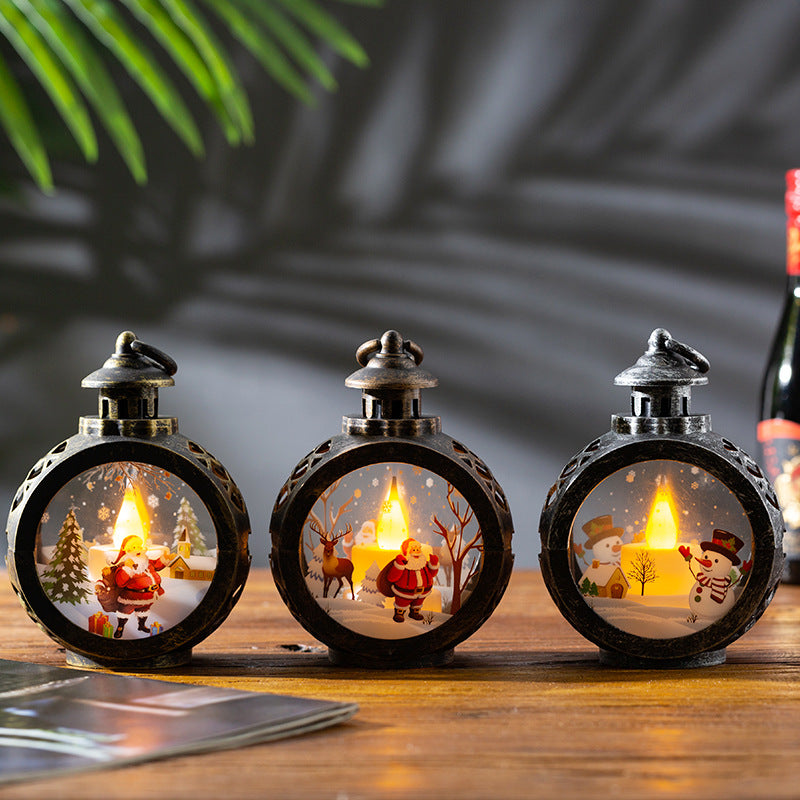 Christmas Decorations Retro Night Light Luminous Gift Window Ornaments Desktop Layout Props Atmosphere Pendant