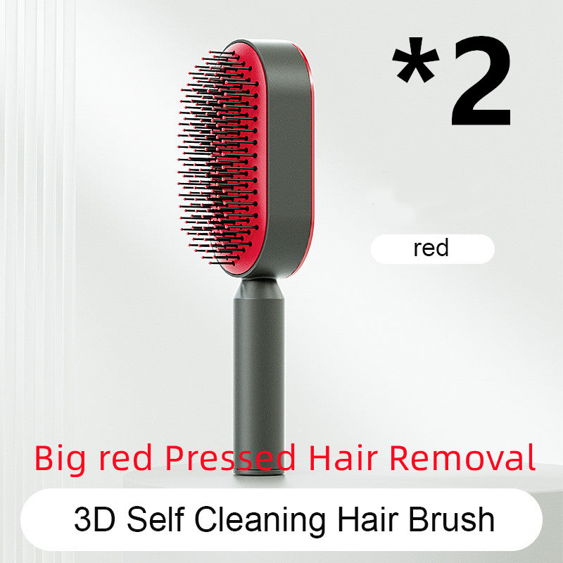 Self-Cleaning Hairbrush For Women One-key Cleaning Hair Loss Airbag Massage Scalp Comb Anti-Static Hairbrush