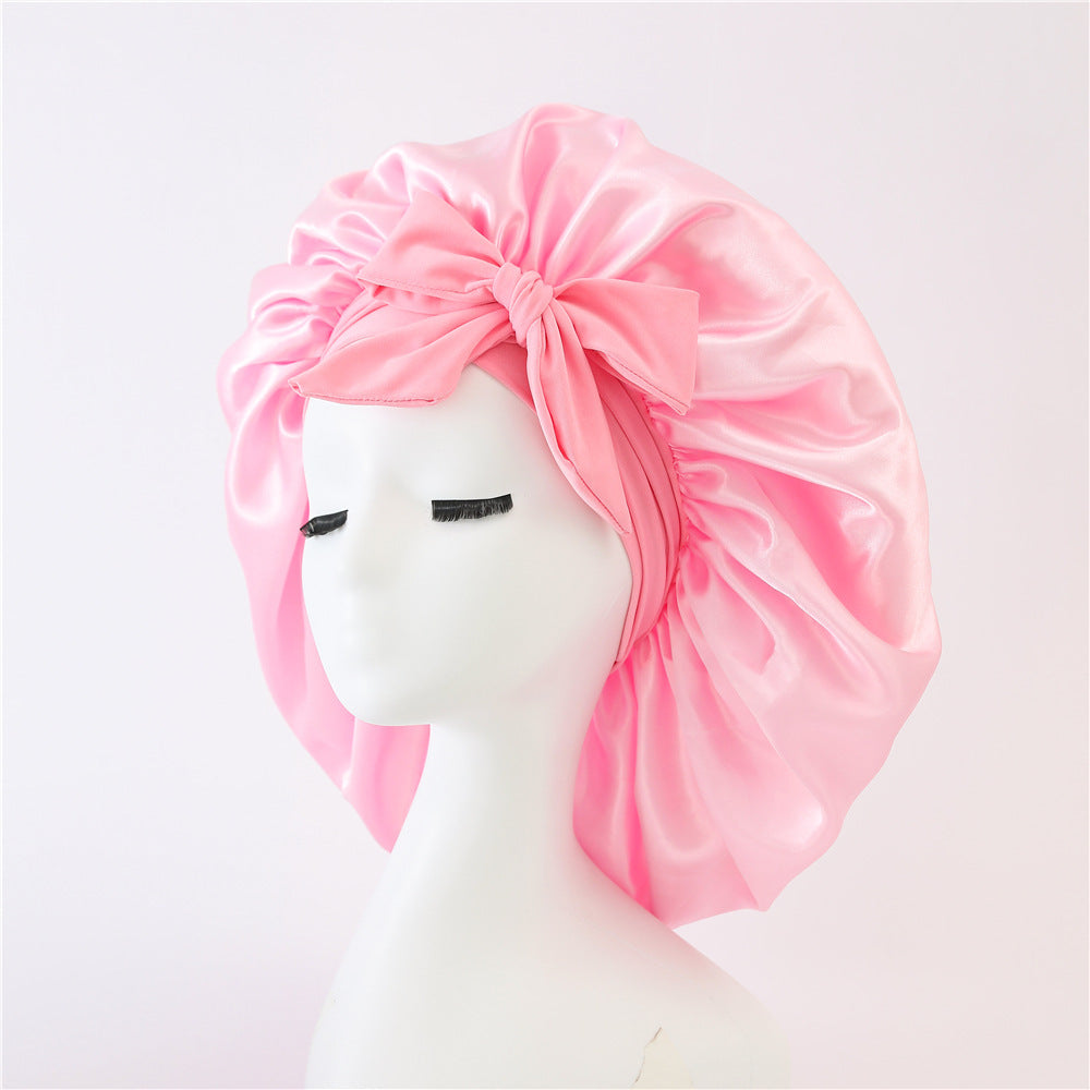 New Silk Bonnet for Sleeping Women Satin Bonnet Hair Bonnet Night Sleep Cap Scarf Wrap for Curly Hair with Tie Band for Curly Hair