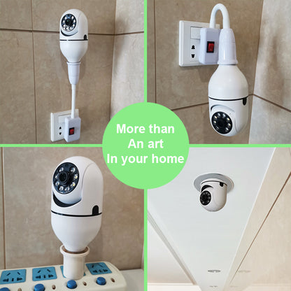 Wi-Fi CAMERA 1080P Bulb 4X Zoom Camera E27 Home 5GWiFi Alarm Monitor