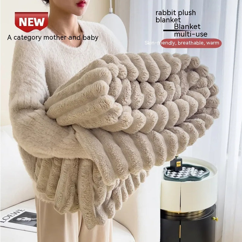 Plush Luxe Rabbit Fur Velvet Blanket