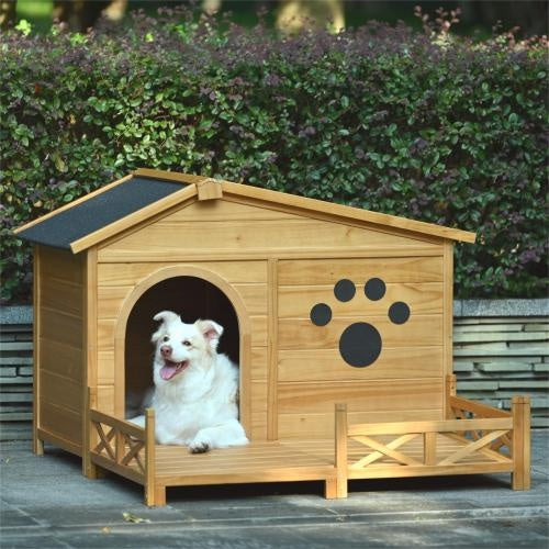 wooden Doghouse Outdoor with Porch