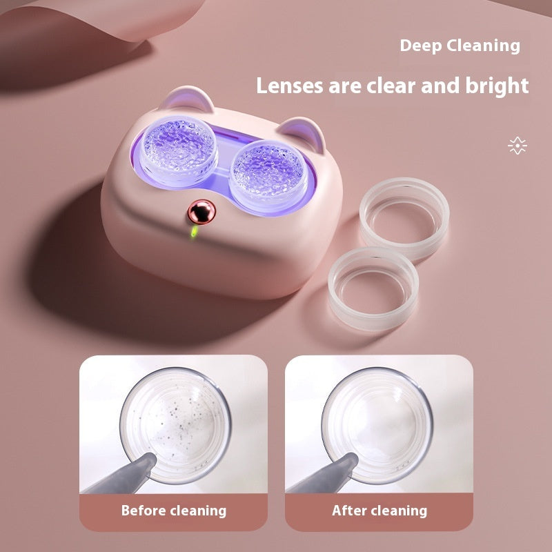 Smart Electric Contact Lens Case, With Auto Cleaning and Sterilization