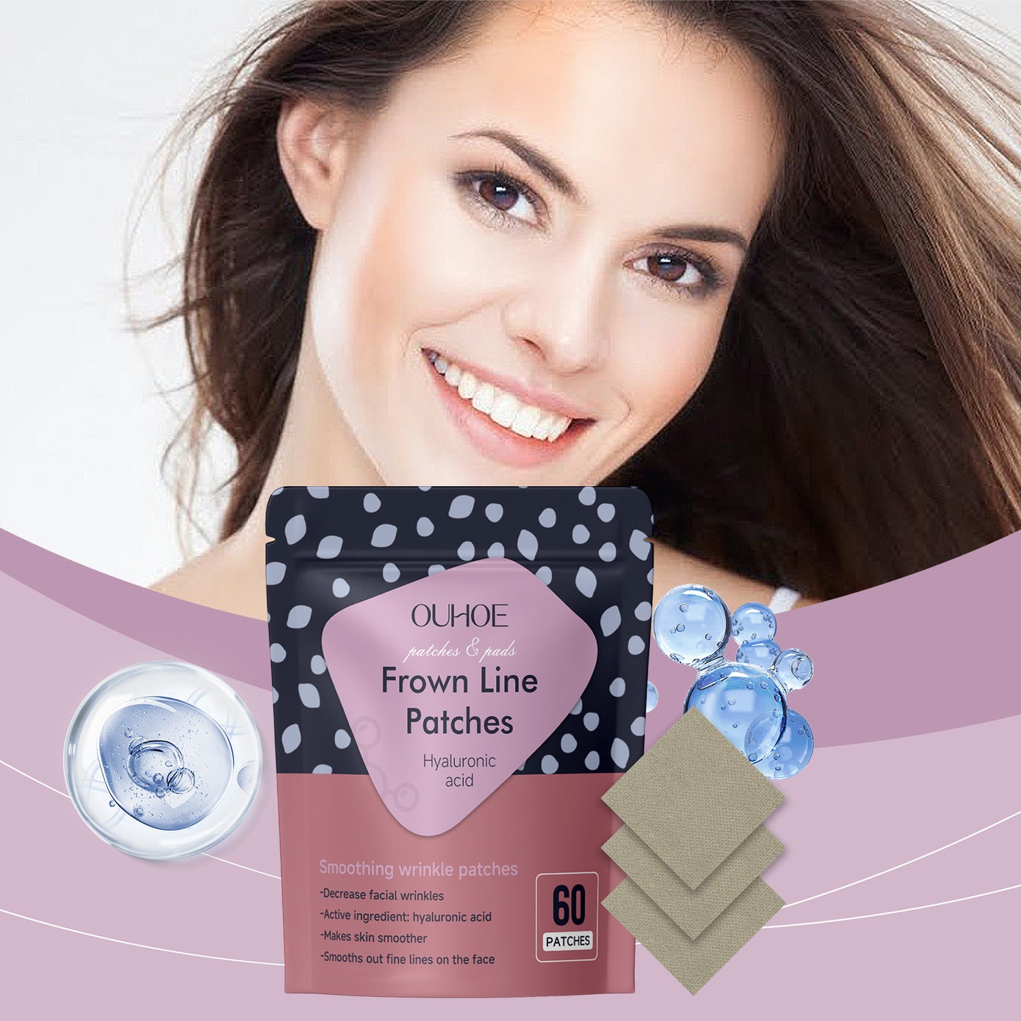 OUHOE Face Patch, Reduces Fine Lines on the Face with Eye Lines Facial Skin Moisturizing Care Patch
