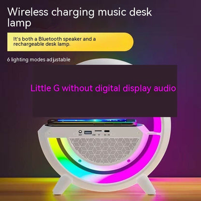 Bluetooth Speaker Colorful Atmosphere Light Wireless Charging Clock