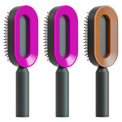 Self-Cleaning Hairbrush For Women One-key Cleaning Hair Loss Airbag Massage Scalp Comb Anti-Static Hairbrush