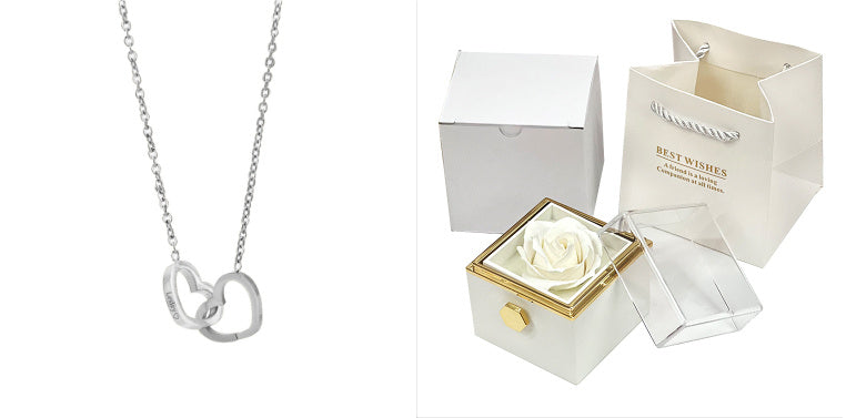 Rotating Soap Flower Rose Gift Box Creative Rotating Rose Jewelry Packaging Box Valentine's Day Gift for Women