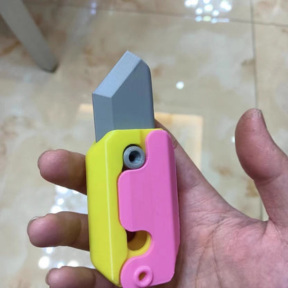 3D Printing Gravity Cub Jumping Small Radish Knife Mini Model Student Prize Pendant Decompression Toy for Children Gift