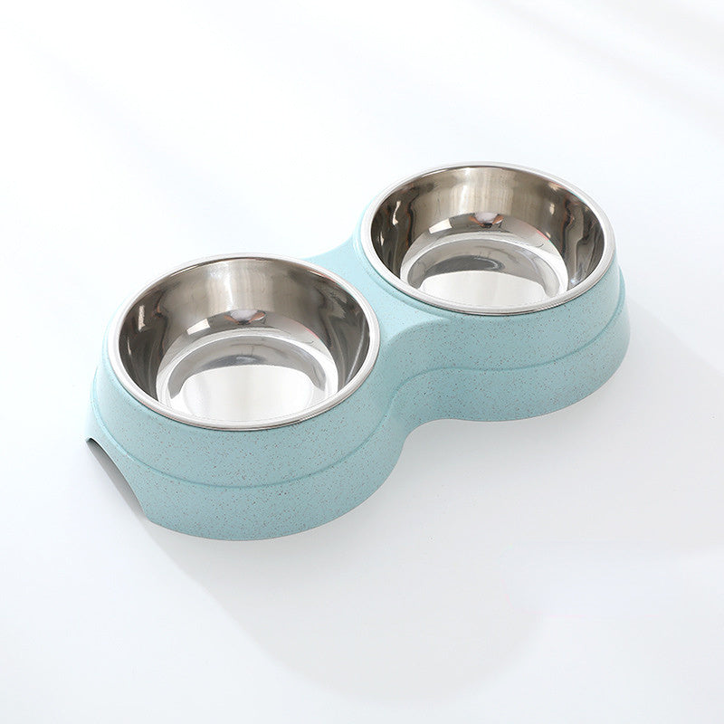 Double Pet Bowls Dog Food Water Feeder Stainless Steel Pet Drinking Dish Feeder Cat Puppy Feeding Supplies