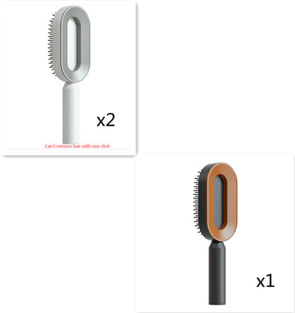 Self-Cleaning Hairbrush For Women One-key Cleaning Hair Loss Airbag Massage Scalp Comb Anti-Static Hairbrush