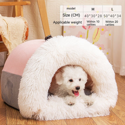 Cozy Portable Pet Nest – Warm & Moisture-Proof Bed for Dogs and Cats, Perfect for Autumn and Winter