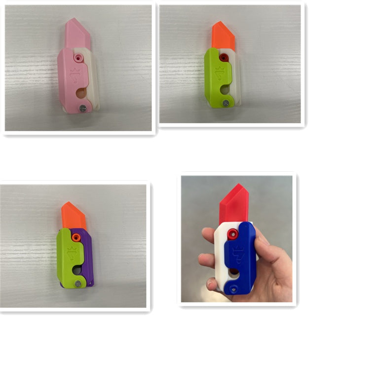 3D Printing Gravity Cub Jumping Small Radish Knife Mini Model Student Prize Pendant Decompression Toy for Children Gift