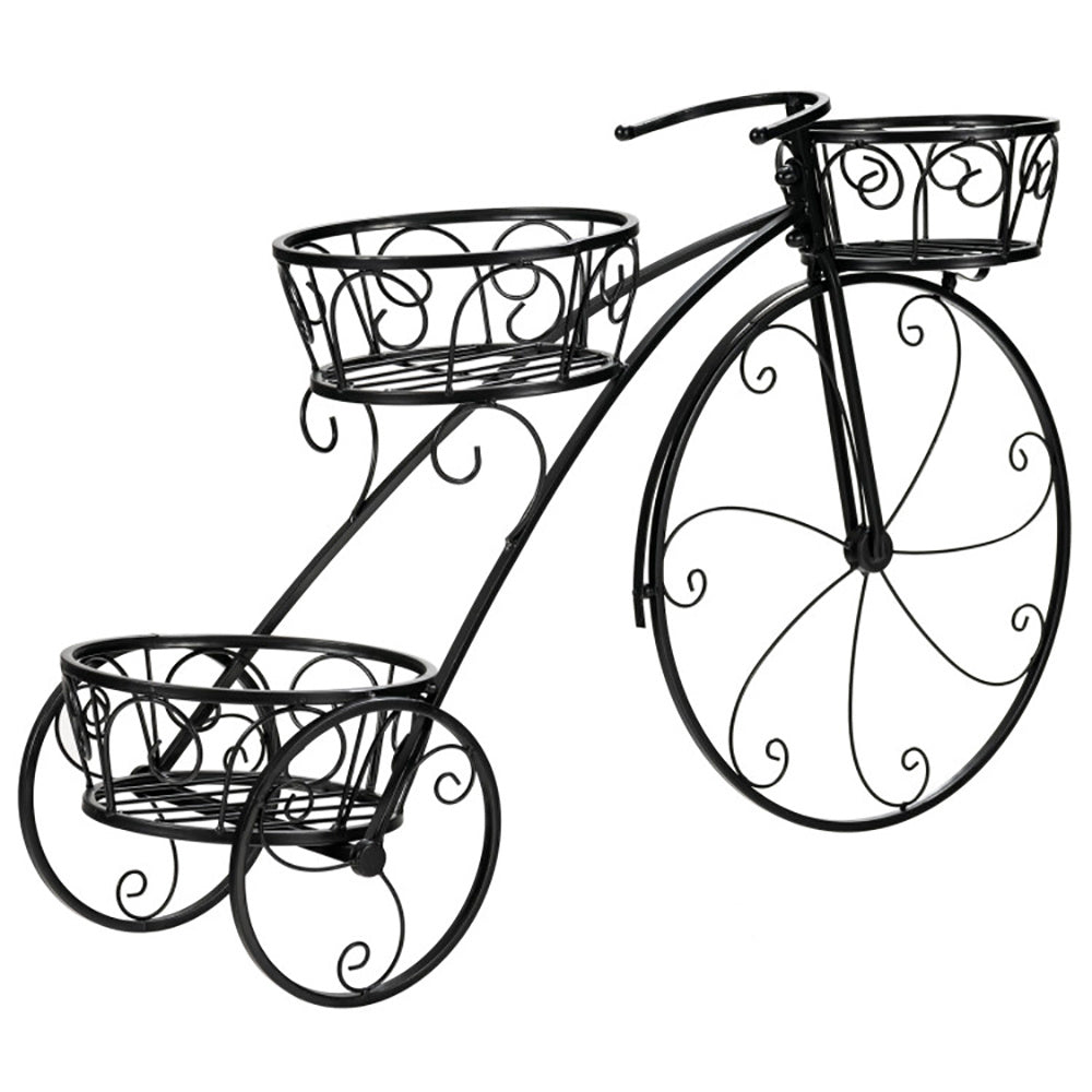 Tricycle Plant Stand Flowerpot Cart Holder in Parisian Style