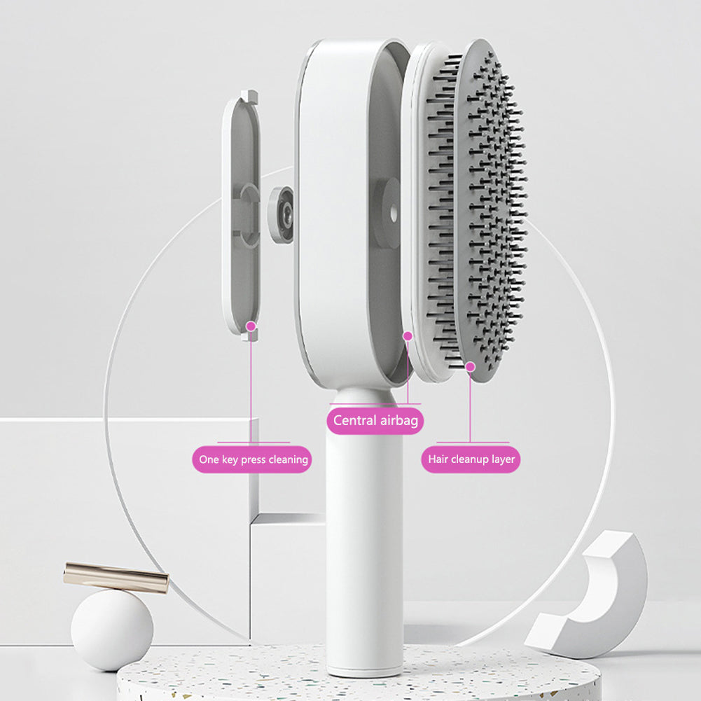 Self-Cleaning Hairbrush For Women One-key Cleaning Hair Loss Airbag Massage Scalp Comb Anti-Static Hairbrush