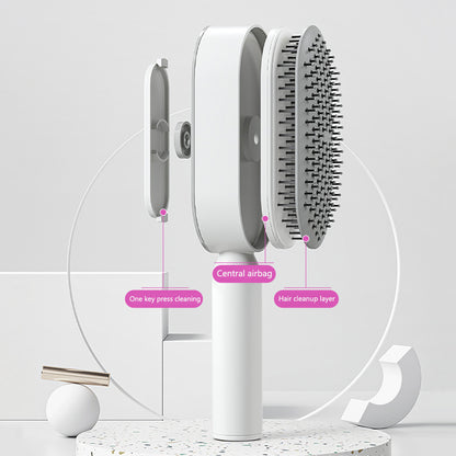 Self-Cleaning Hairbrush For Women One-key Cleaning Hair Loss Airbag Massage Scalp Comb Anti-Static Hairbrush