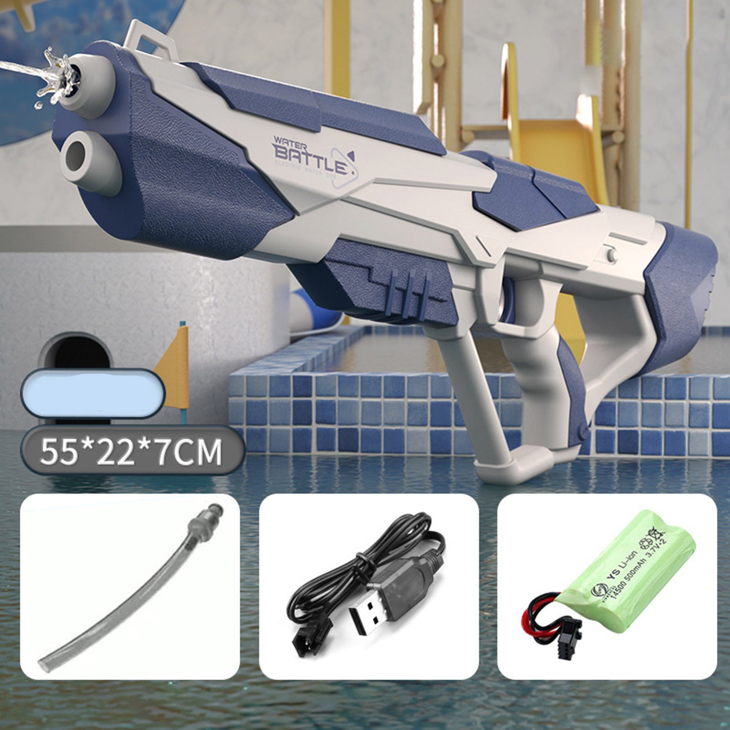 Space Water Gun Electric Automatic Water Absorption Water Fights Toy Outdoor Beach Swimming Pool Bath Toys for Children Kid Gift