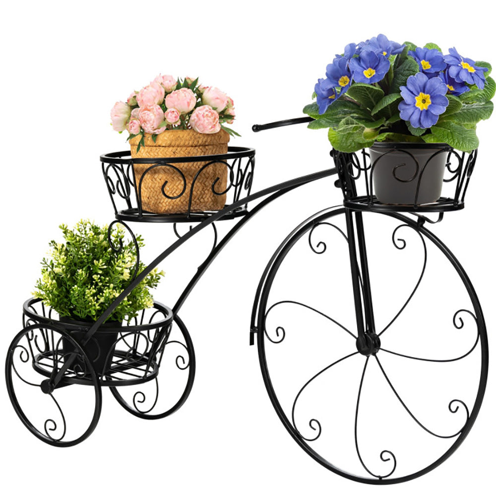Tricycle Plant Stand Flowerpot Cart Holder in Parisian Style
