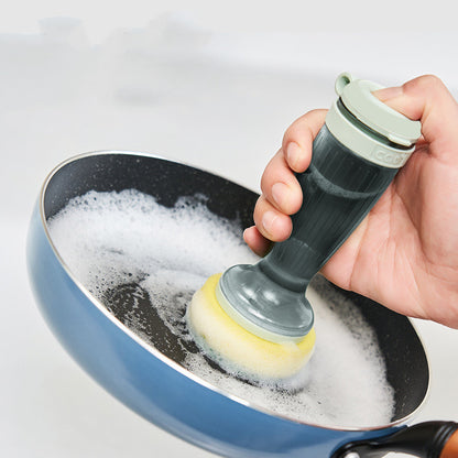 Soap-Dispensing Dish Brush – Pot, Pan, and Sink Scrubber