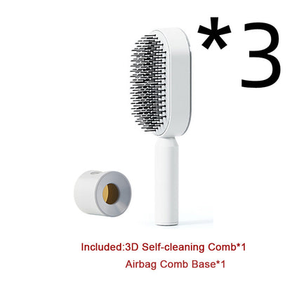 Self-Cleaning Hairbrush For Women One-key Cleaning Hair Loss Airbag Massage Scalp Comb Anti-Static Hairbrush