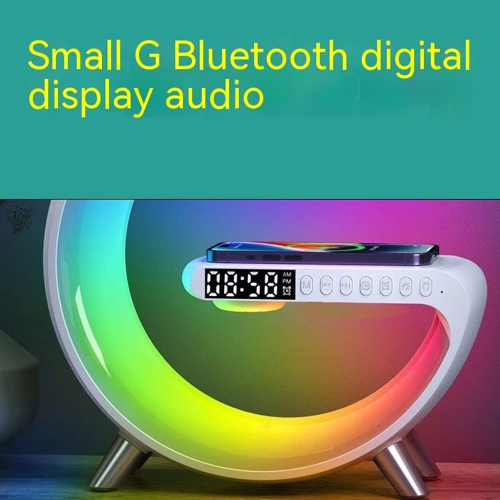 Bluetooth Speaker Colorful Atmosphere Light Wireless Charging Clock