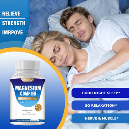 MAGNESIUM COMPLEX Wellness Capsules with Malate & Glycinate And 8 ELEMENTAL MAGNESIUM