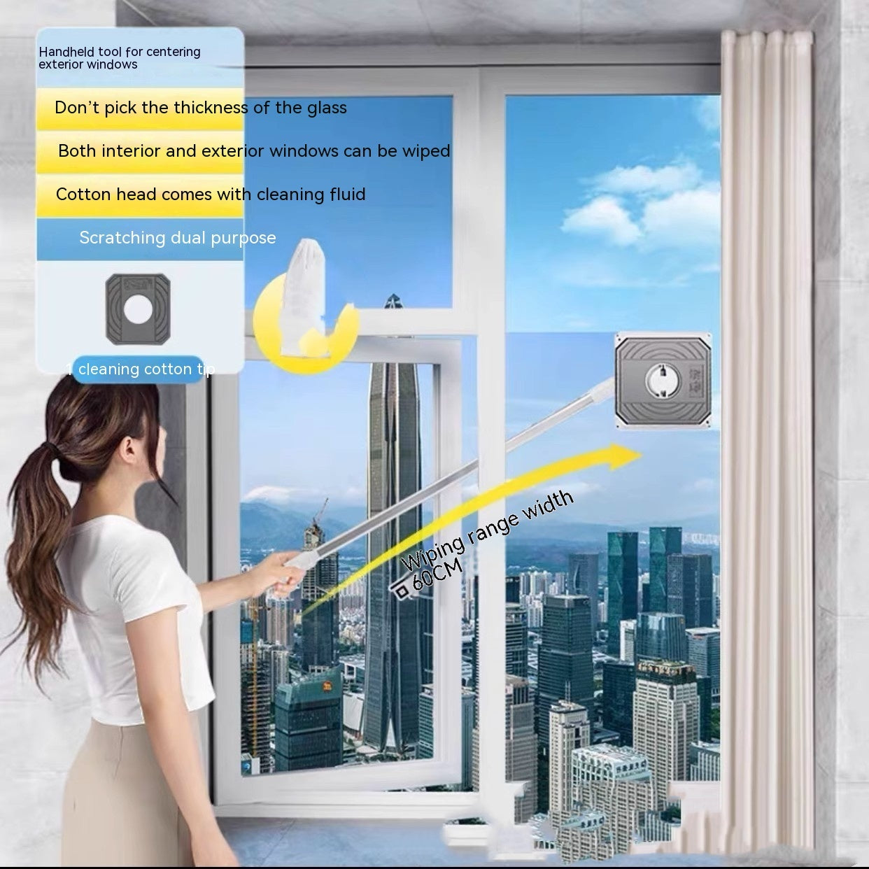 Double-Sided Magnetic Glass Cleaner