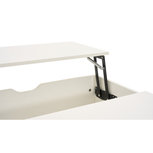 Lift Up Coffee Table, Coffee Table with Drawer, Wooden Tea Tables Sofa End Tables for Living Room Furniture, White