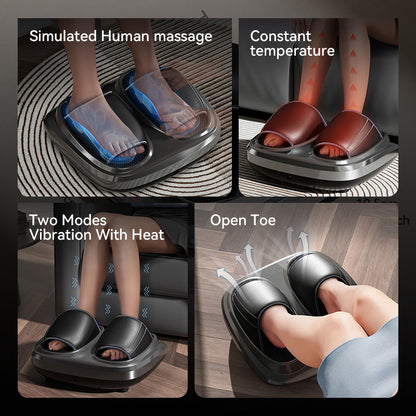 Hot Foot Massager Air Compression Foot Massager Deep Kneading Roll Precise Massage and Heating Function