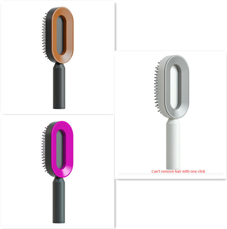 Self-Cleaning Hairbrush For Women One-key Cleaning Hair Loss Airbag Massage Scalp Comb Anti-Static Hairbrush