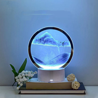 3D Moving Sand Creative Art Liquid Table Lamp