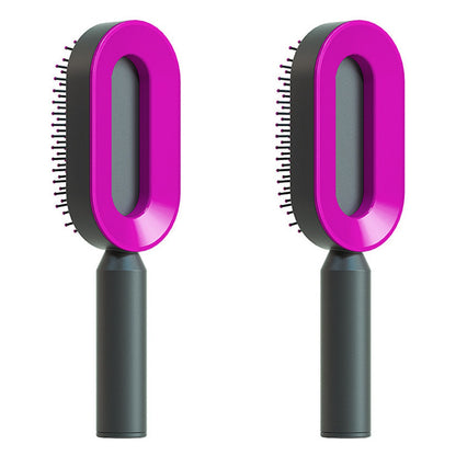 Self-Cleaning Hairbrush For Women One-key Cleaning Hair Loss Airbag Massage Scalp Comb Anti-Static Hairbrush