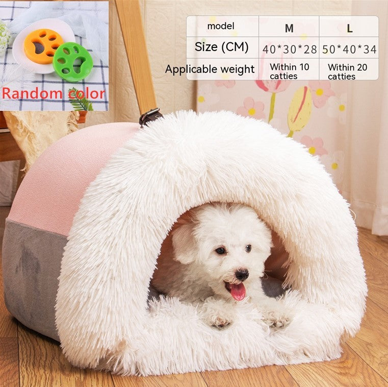 Cozy Portable Pet Nest – Warm & Moisture-Proof Bed for Dogs and Cats, Perfect for Autumn and Winter