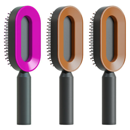 Self-Cleaning Hairbrush For Women One-key Cleaning Hair Loss Airbag Massage Scalp Comb Anti-Static Hairbrush