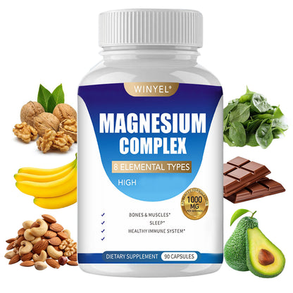 MAGNESIUM COMPLEX Wellness Capsules with Malate & Glycinate And 8 ELEMENTAL MAGNESIUM