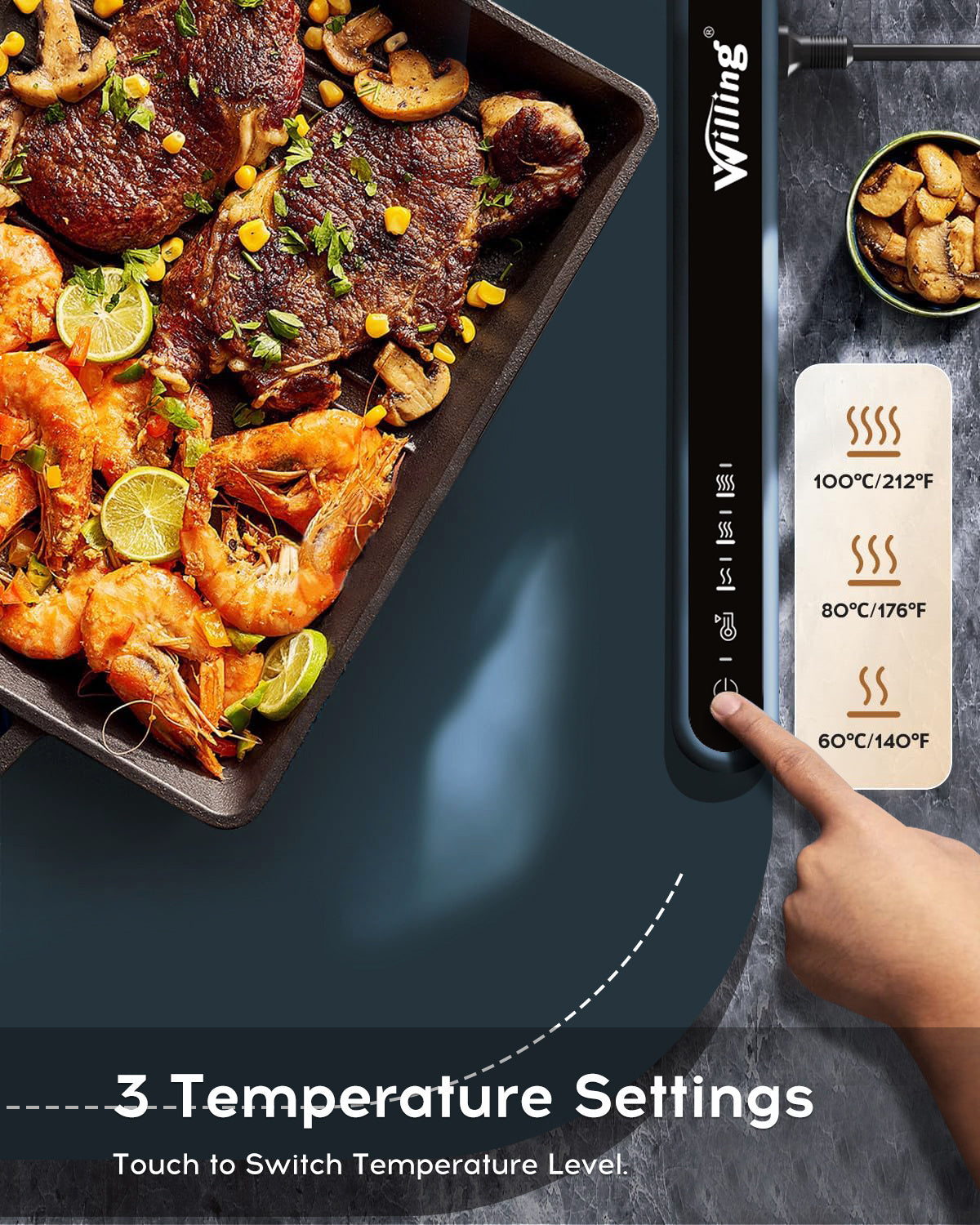 Willing 250W Food Warming Mat 3-Temperature