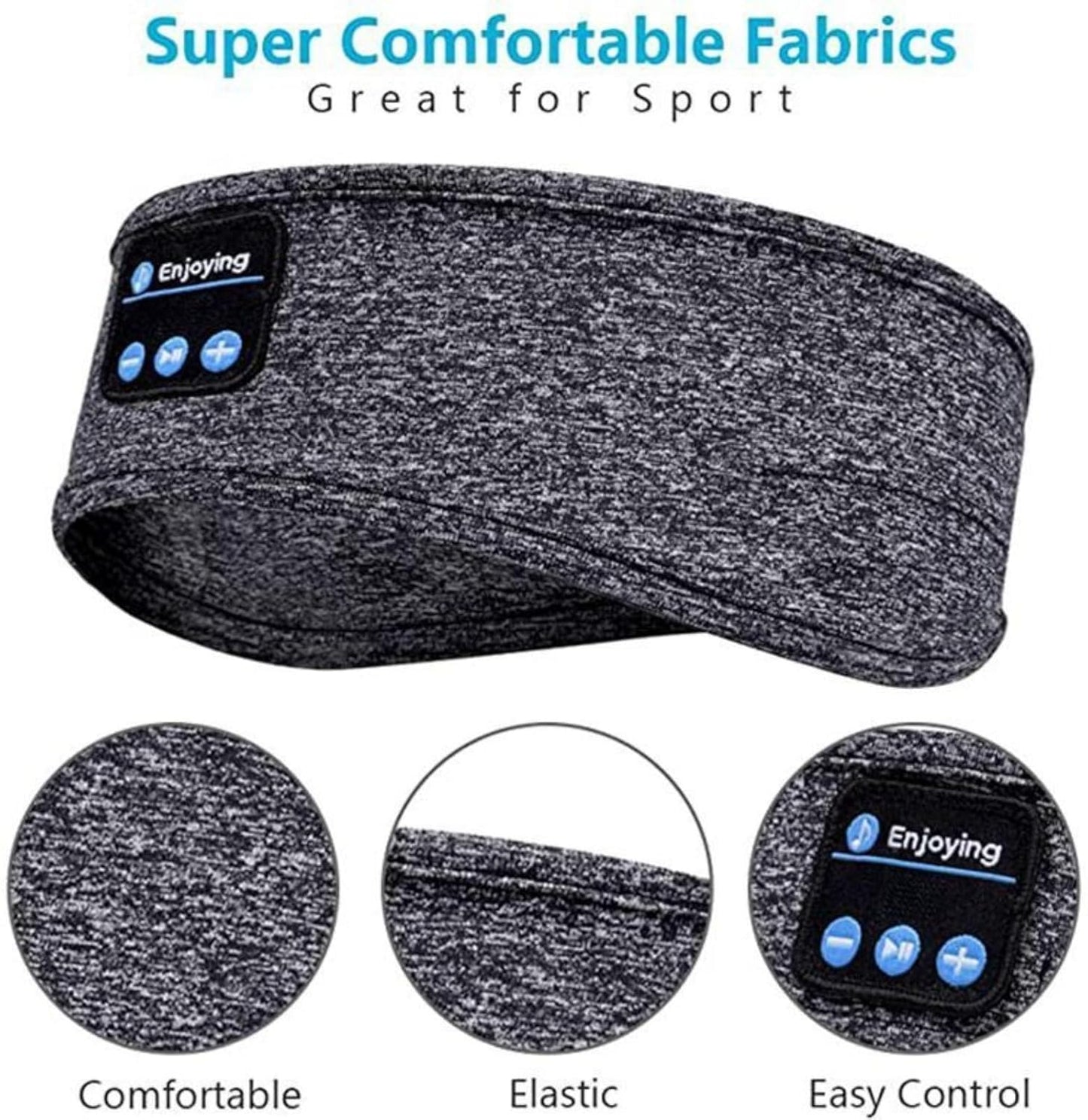 Bluetooth Sleep Hood Headphones Wireless Music Sports Headband