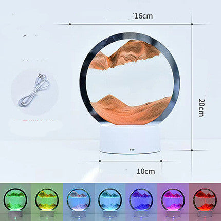 3D Moving Sand Creative Art Liquid Table Lamp