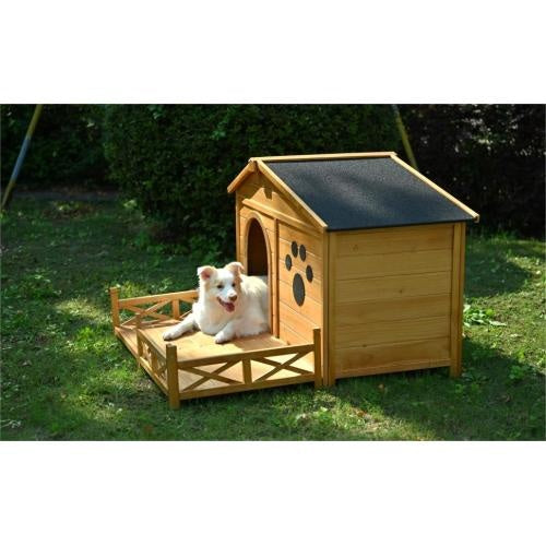 wooden Doghouse Outdoor with Porch