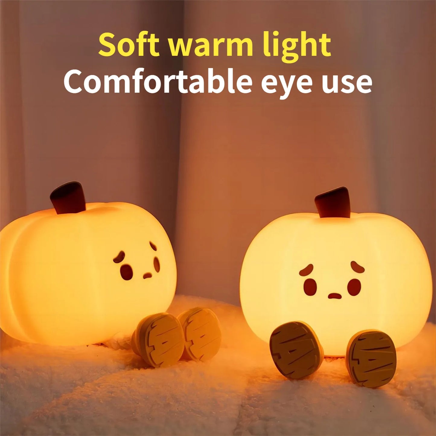 Home Decor Halloween Pumpkin Night Light Cute Soft Silicone Lamp