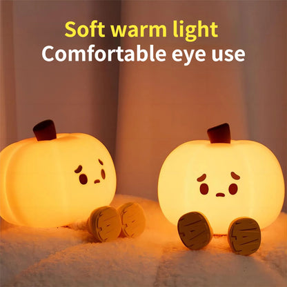 Home Decor Halloween Pumpkin Night Light Cute Soft Silicone Lamp